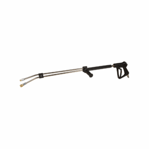 Dual lance wand for hot water pressure washer